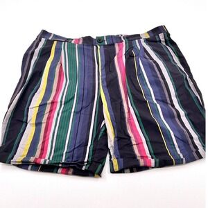 Scotch & Soda Shorts Mens 36 Multicolor Striped Twilt Pleated Summer Preppy